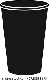 Taza disponible negra aislada en el fondo blanco, Vector