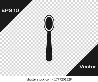 Schwarz Einweg-Plastiklöffel-Symbol einzeln auf transparentem Hintergrund. Vektorgrafik