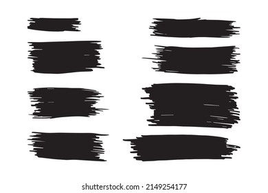 Black Distress Brushes. Grunge Texture. Splash Banner. vector illustration.