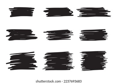 Schwarze Notbürsten. Grunge Texture. Plash-Banner. Vektorgrafik.
