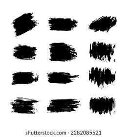 Black Distress Brushes. Grunge Texture. Splash Banner. vector illustration.