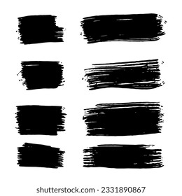 Black Distress Brushes. Grunge Texture. Splash Banner. vector illustration.