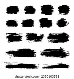 Black Distress Brushes. Grunge Texture. Splash Banner. vector illustration.