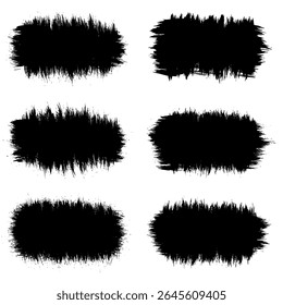 Black Distress Brushes. Grunge Texture. Splash Banner. vector illustration, EPS 10