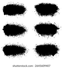 Brosses de détresse noires. Texture grunge. Éclabousser la Bannière. illustration vectorielle, EPS10