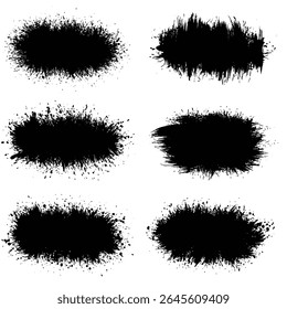 Brosses de détresse noires. Texture grunge. Éclabousser la Bannière. illustration vectorielle, EPS10