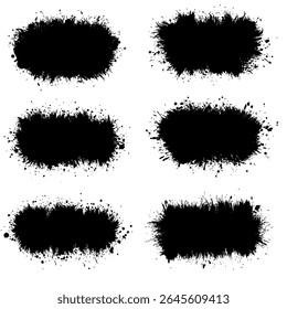 Brosses de détresse noires. Texture grunge. Éclabousser la Bannière. illustration vectorielle, EPS10