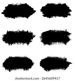 Brosses de détresse noires. Texture grunge. Éclabousser la Bannière. illustration vectorielle, EPS10