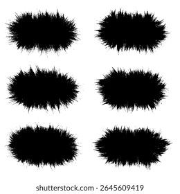 Brosses de détresse noires. Texture grunge. Éclabousser la Bannière. illustration vectorielle, EPS10