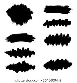 Brosses de détresse noires. Texture grunge. Éclabousser la Bannière. illustration vectorielle, EPS10