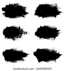 Brosses de détresse noires. Texture grunge. Éclabousser la Bannière. illustration vectorielle, EPS10