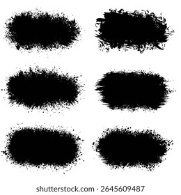 Brosses de détresse noires. Texture grunge. Éclabousser la Bannière. illustration vectorielle, EPS10