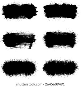 Brosses de détresse noires. Texture grunge. Éclabousser la Bannière. illustration vectorielle, EPS10