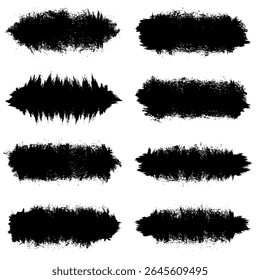 Brosses de détresse noires. Texture grunge. Éclabousser la Bannière. illustration vectorielle, EPS10