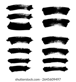 Brosses de détresse noires. Texture grunge. Éclabousser la Bannière. illustration vectorielle, EPS10