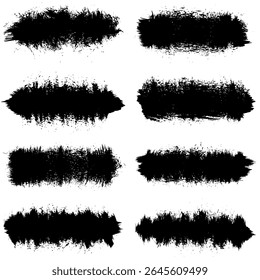 Brosses de détresse noires. Texture grunge. Éclabousser la Bannière. illustration vectorielle, EPS10