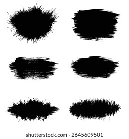 Brosses de détresse noires. Texture grunge. Éclabousser la Bannière. illustration vectorielle, EPS10