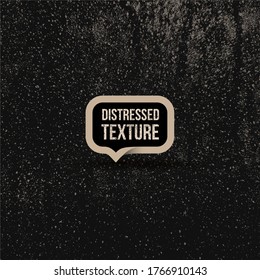 Textura superpuesta negra de hormigón craqueado, piedra o asfalto. Fondo gris azul oscuro. Fácil de pintar en cualquier color. Ilustración del vector de medio tono abstracto. Aislado sobre fondo negro.