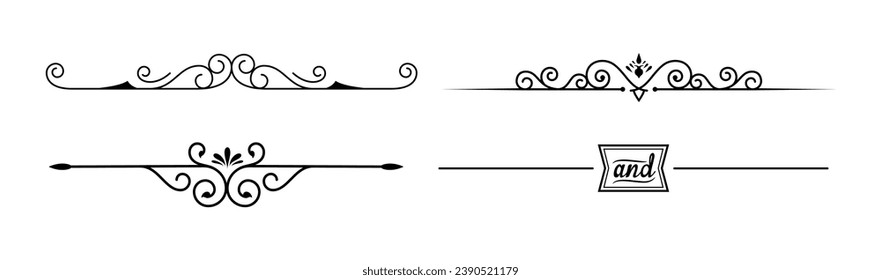 Black dividers ornaments set collection