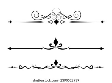 Black dividers ornaments set collection