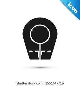Black Diving hood icon isolated on white background. Spearfishing hat winter swim hood. Diving underwater equipment.  Vector Illustration