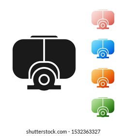 Black Diving mask icon isolated on white background. Extreme sport. Diving underwater equipment. Set icons colorful. Vector Illustration