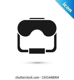 Black Diving mask icon isolated on white background. Extreme sport. Diving underwater equipment.  Vector Illustration