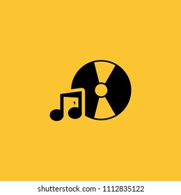 Black DJ Icon on Yellow Background