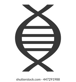 Black dna isolated icon on white background, vector illustration.