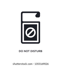 black do not disturb isolated vector icon. simple element illustration from hotel concept vector icons. do not disturb editable logo symbol design on white background. can be use for web and mobile