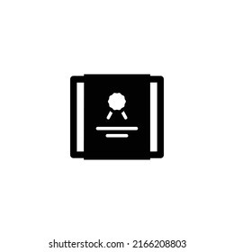 Black document certificate verified icon design isolated on white background