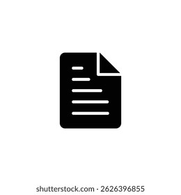 black Document and Copy Paper Icons isolated on white background. Contract, Agreement, and Note Page Symbols.