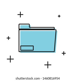 Black Document folder icon isolated on white background. Accounting binder symbol. Bookkeeping management.  Vector Illustration