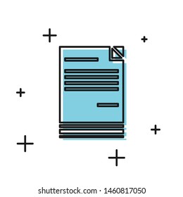 Black Document icon isolated on white background. File icon. Checklist icon. Business concept.   Vector Illustration