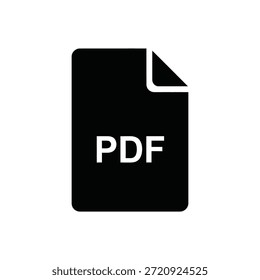 Preto de um documento com texto P D F em arquivo branco