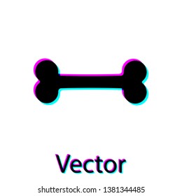 Black Dog bone icon isolated on white background. Pets food symbol. Vector Illustration