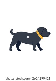 black dog cartoon , vector illustration