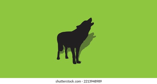  black dog color. Vector object isolated on a light yellow background