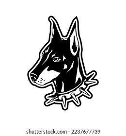 ilustración vectorial de la cabeza de perro negra