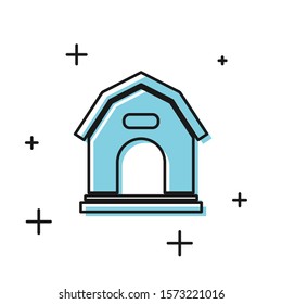 Black Dog house icon isolated on white background. Dog kennel.  Vector Illustration