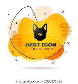Black Dog icon isolated on white background. Fluid color banner. Vector Illustration