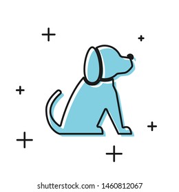 Black Dog icon isolated on white background.  Vector Illustration