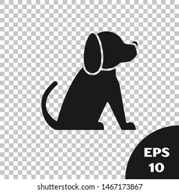 Black Dog icon isolated on transparent background.  Vector Illustration
