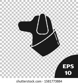 Black Dog icon isolated on transparent background.  Vector Illustration