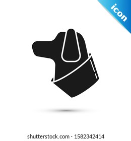 Black Dog icon isolated on white background.  Vector Illustration
