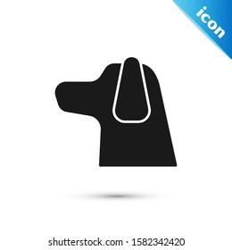 Black Dog icon isolated on white background.  Vector Illustration