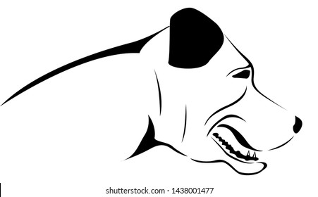 Black dog line on a white background.