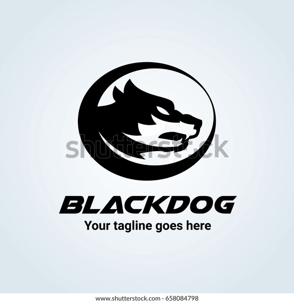 Black Dog Logo vector de stock (libre de regalías) 658084798