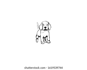 Black dog logo design template. vector illustration