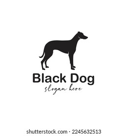 black Dog logo Design Vector Template.